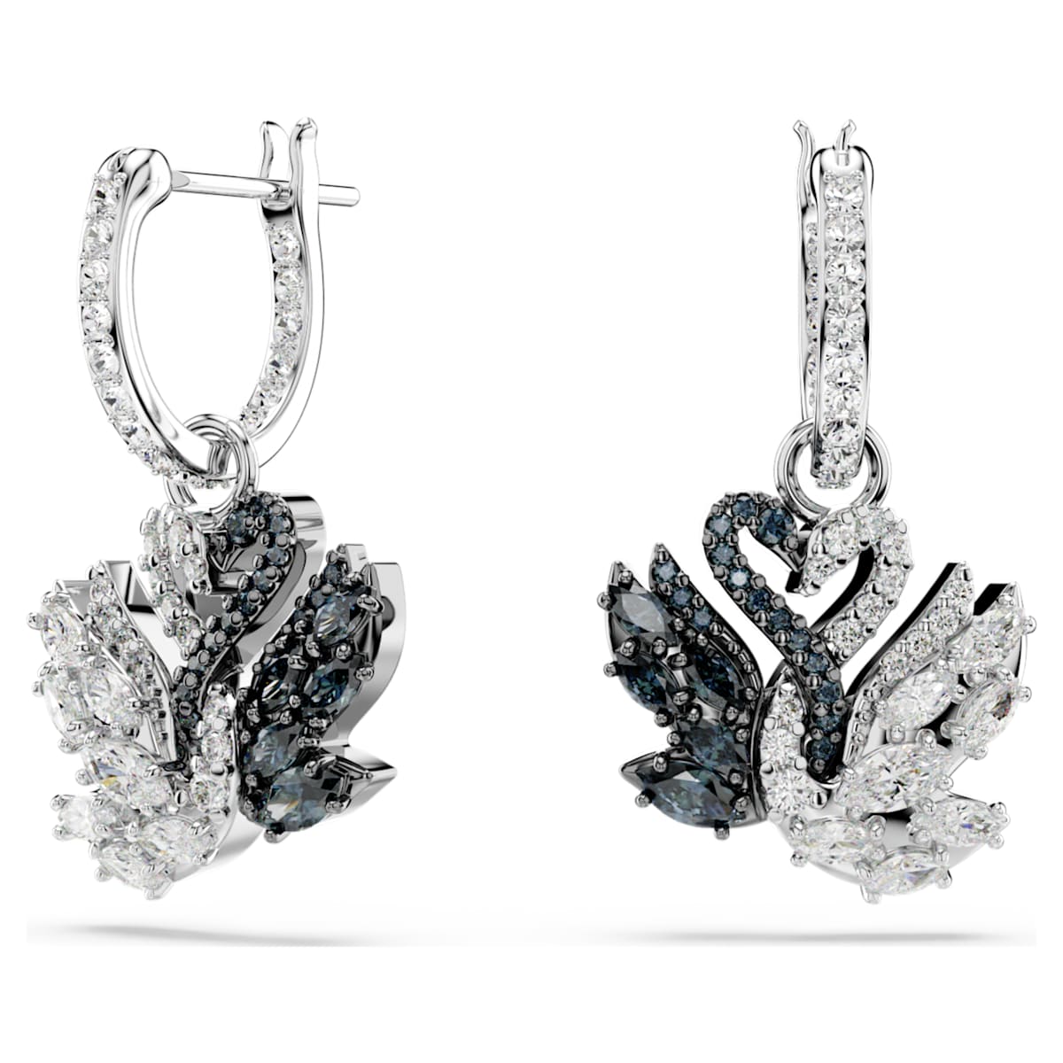 Swan drop earrings