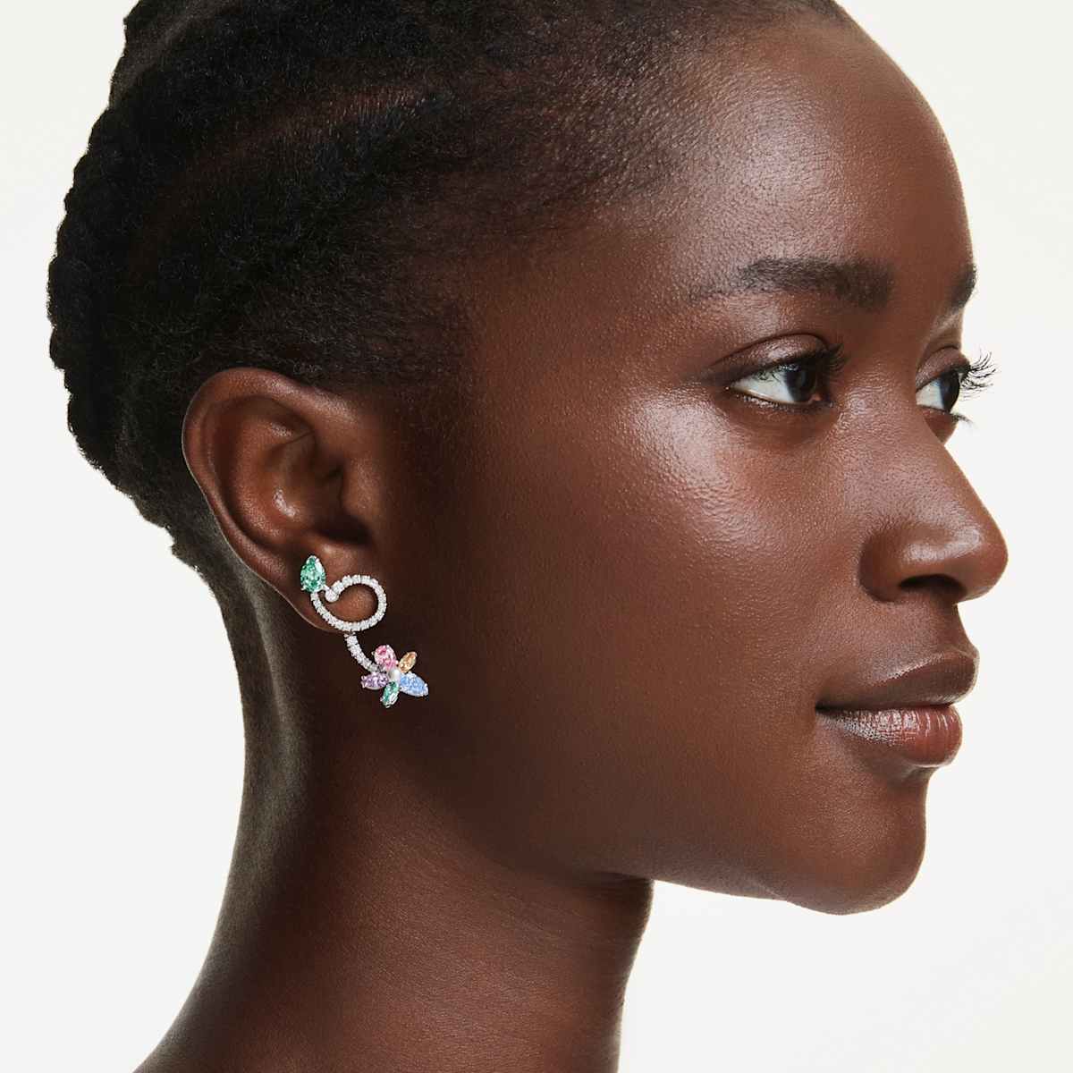 Ariana Grande x Swarovski drop earrings with ear jacket