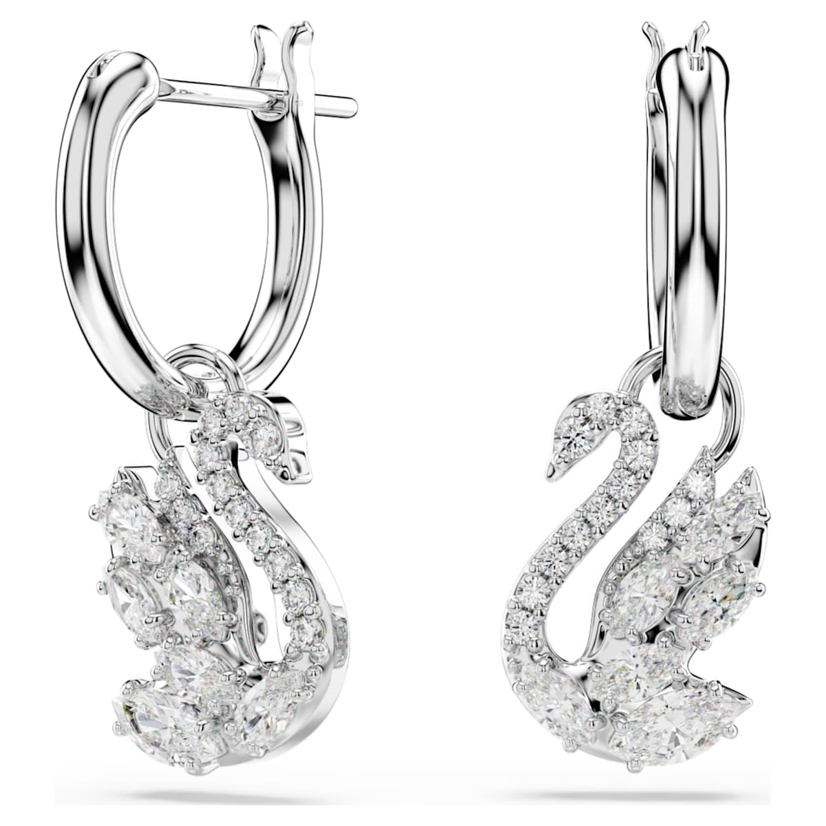 Boucles d'oreilles pendantes cygne