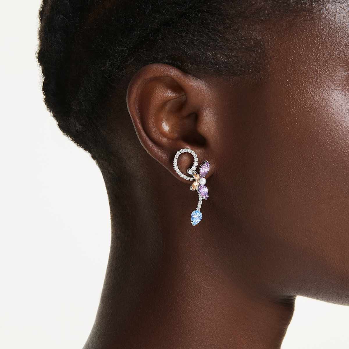 Ariana Grande x Swarovski drop earrings with ear jacket