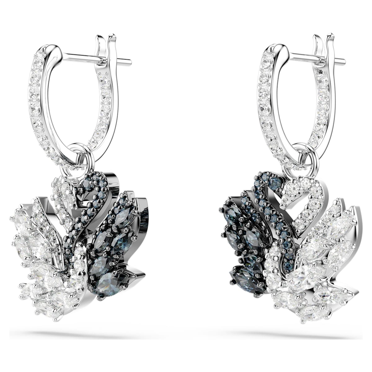Swan drop earrings