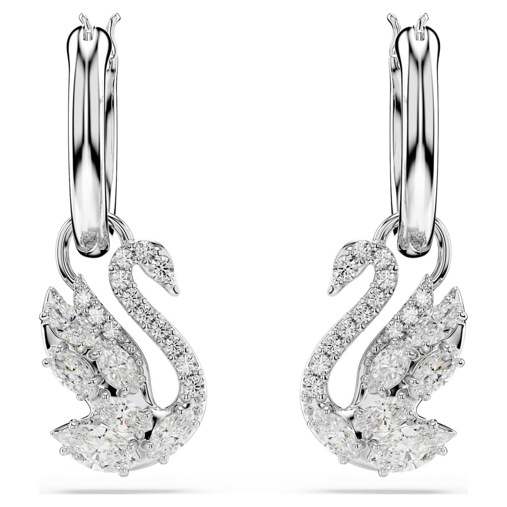 Boucles d'oreilles pendantes cygne