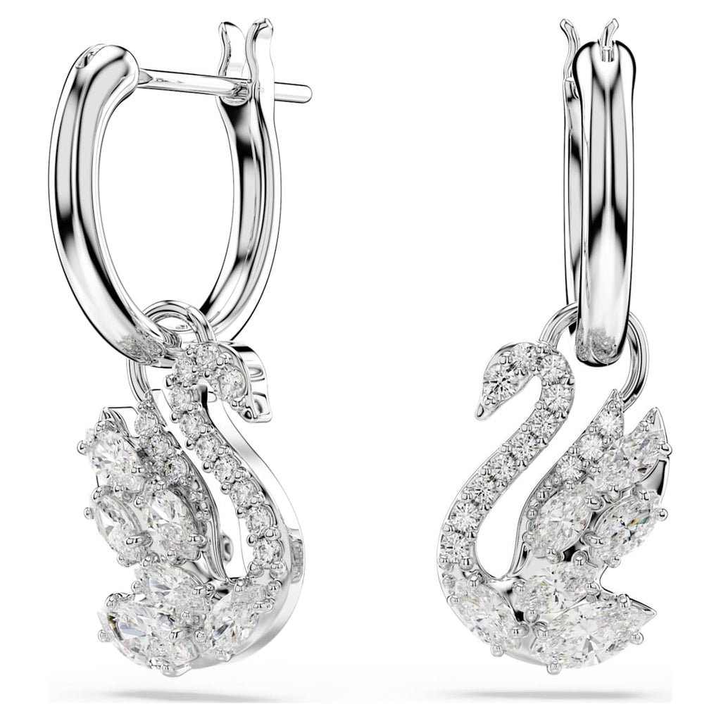 Boucles d'oreilles pendantes cygne