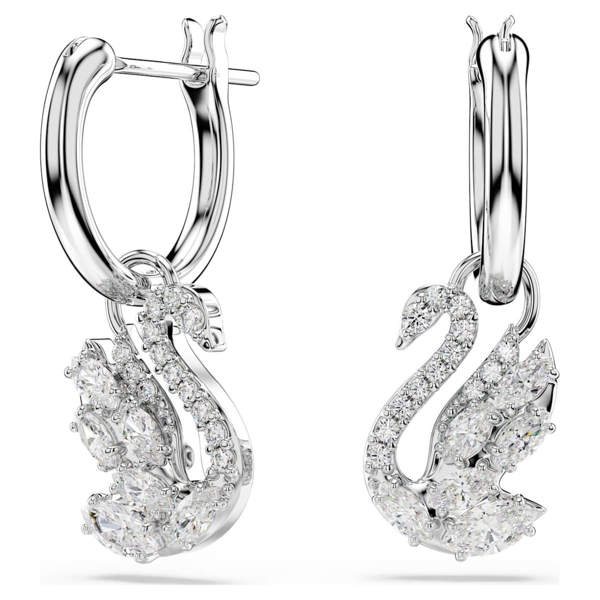 Boucles d'oreilles pendantes cygne